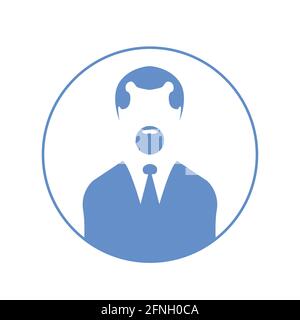 Man head icon silhouette. Male and female avatar profile sign, face silhouette vector Stock Vector
