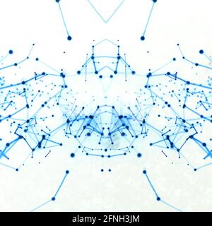 light blue lines and points on dark background with cold texture and ...