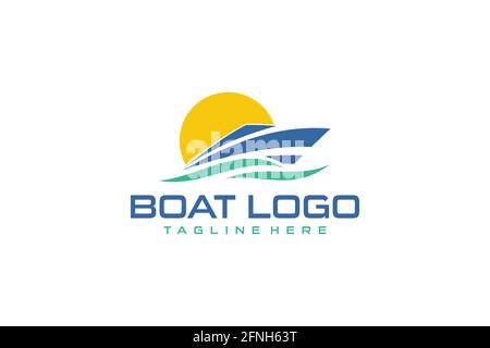 Boat Logo Design Template Vector Graphic Branding. Stock Vector