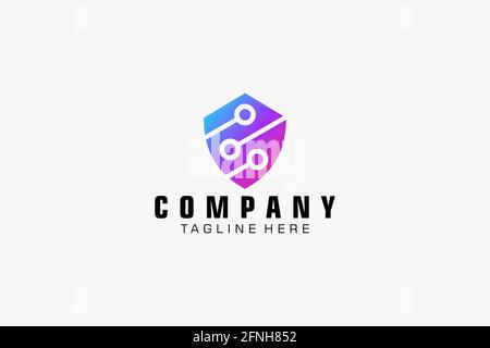 Technology Logo, Modern, Minimalist, Futuristic Vector Logo Template Gradient. Stock Vector