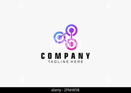 Technology Logo, Modern, Minimalist, Futuristic Vector Logo Template Gradient. Stock Vector