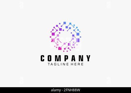 Technology Logo, Modern, Minimalist, Futuristic Vector Logo Template Gradient. Stock Vector
