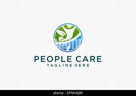 Social Humanity People Logo. Flat Vector Logo Design Template. Stock Vector