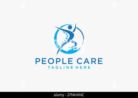 Social Humanity People Logo. Flat Vector Logo Design Template. Stock Vector