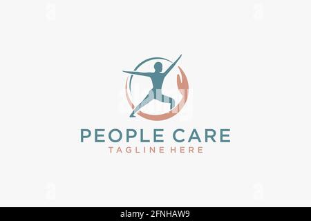 Social Humanity People Logo. Flat Vector Logo Design Template. Stock Vector