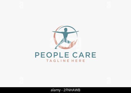 Social Humanity People Logo. Flat Vector Logo Design Template. Stock Vector