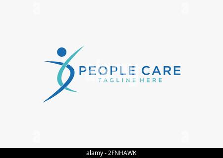 Social Humanity People Logo. Flat Vector Logo Design Template. Stock Vector