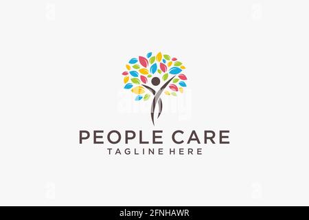 Social Humanity People Logo. Flat Vector Logo Design Template. Stock Vector