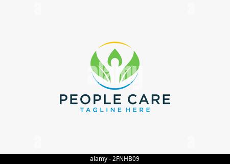 Social Humanity People Logo. Flat Vector Logo Design Template. Stock Vector