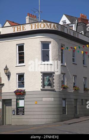 The Thomas de la Rue Pub at St Peter Port on Guernsey Stock Photo