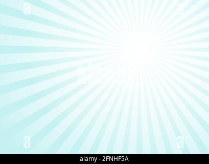 Sunlight wide horizontal background. Blue color burst background. Fantasy Vector illustration. Magic Sun beam ray sunburst pattern background. Retro c Stock Vector