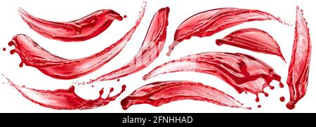 Berry juice splashes, berry compote splash isolated on white background Stock Photo