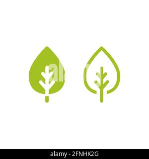 Cartoon flat white leaf set. Eco icon. isolated on white. Vector illustration. Flat ecology sticker icon. Isolated on white. Organic, natural icon, ec Stock Vector