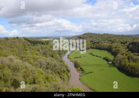 Wye Valley on the England/Wales border taken from Symonds Yat viewpoint, UK May 2021 Stock Photo