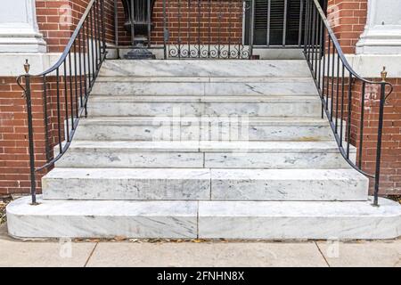 a wide staircase of marble steps Stock Photo