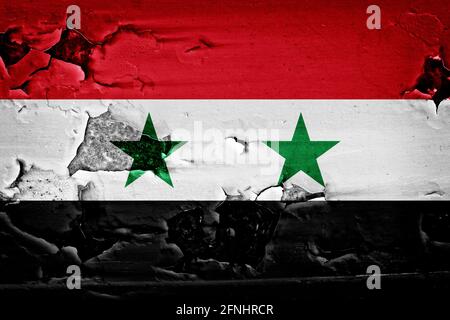 flag of Syria on metal background Stock Photo