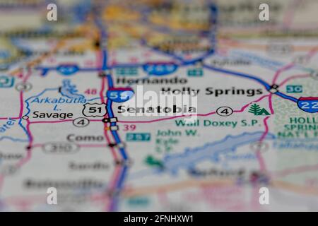 Mississippi USA and surrounding areas Shown on a road map or Geography map  Stock Photo - Alamy