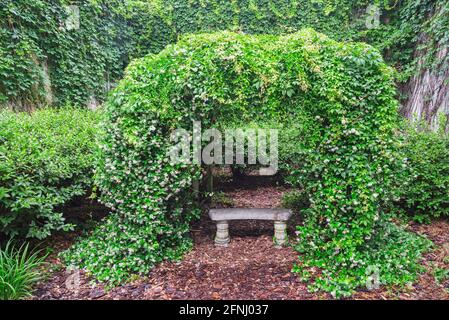 The Old Theatre Park, or the Alan Hitchcock Park, is the site of an old theatre along Main Street in Alachua, Florida. Stock Photo