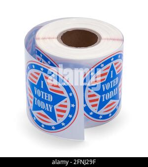 Roll of I Voted Stickers Cut Out. Stock Photo