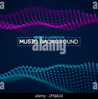 Music Background Blue abstract futuristic background. Future technology vector noise abstract technology science background. EPS 10. Stock Vector