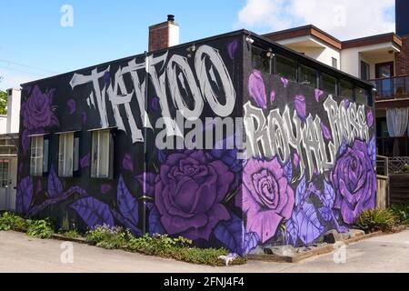 Royal Rose Tattoo studio in Kitsilano, Vancouver, BC, Canada Stock Photo