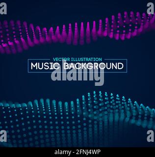 Music Background Blue abstract futuristic background. Future technology vector noise abstract technology science background. EPS 10. Stock Vector