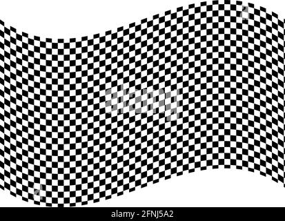 Checkered, chequered waving, wavy racing flag with different desinty ...