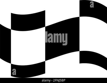 Checkered, chequered waving, wavy racing flag with different desinty ...