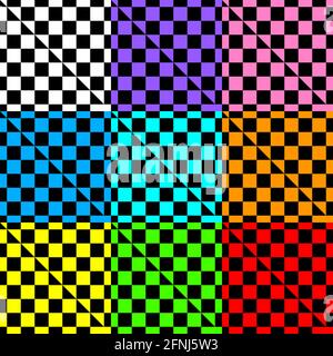 colored checkerboard, chessboard, chesstable. checkered, squares seamlessly repeatable pattern – Stock vector illustration, Clip-art graphics Stock Vector