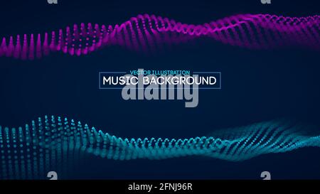Music Background Blue abstract futuristic background. Future technology vector noise abstract technology science background. EPS 10. Stock Vector
