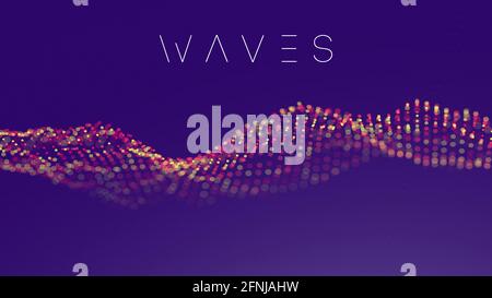 Pink purple wave background. Abstract vector poster technology background vector illustration. EPS 10. Stock Vector