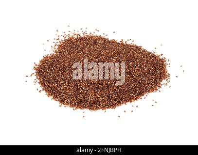 pile of wholegrain teff seeds closeup on white background Stock Photo