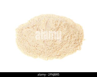 handful of apple pectin powder closeup on white background Stock Photo