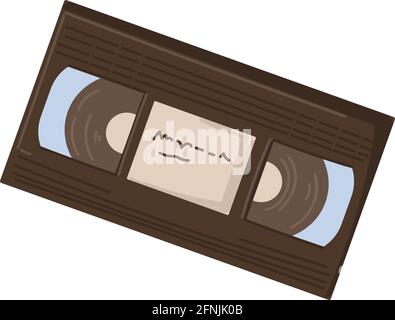 Video cassette, old school tape with film or clip Stock Vector