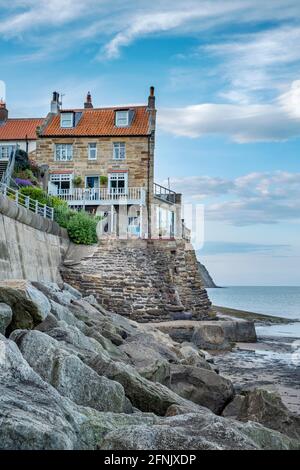 Home by the sea at Robin Hoods Bay, North Yorkshire Stock Photo
