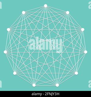 Interlocking, interconnect polygon shape, elemenet – Stock vector illustration, Clip-art graphics Stock Vector