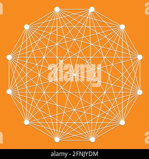 Interlocking, interconnect polygon shape, elemenet – Stock vector illustration, Clip-art graphics Stock Vector