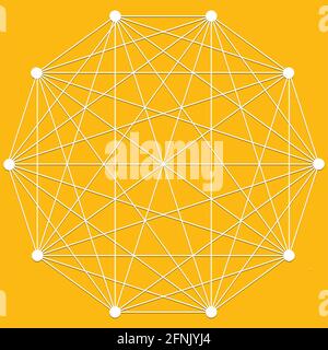 Interlocking, interconnect polygon shape, elemenet – Stock vector illustration, Clip-art graphics Stock Vector