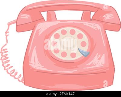 Old school telephone with rotary system vector Stock Vector