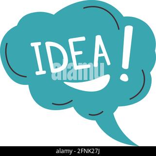 Idea or thought, isolated banner or sticker box Stock Vector