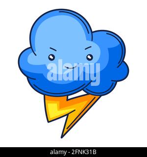 cartoon lightning bolt and cloud Stock Vector Image & Art - Alamy