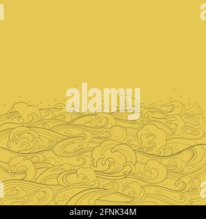 Vector background with waves in traditional oriental style. Stock Vector