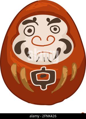 Daruma doll, japanese tradition of wishing luck Stock Vector
