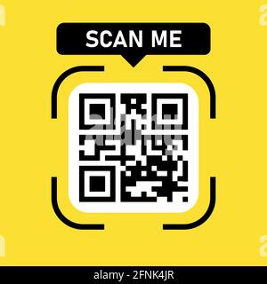 Qr code icon. Scanning Identification System. Scan Me. Name scan. Vector illustration. Stock Vector