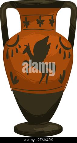 Greece antique culture and heritage, vase amphora Stock Vector