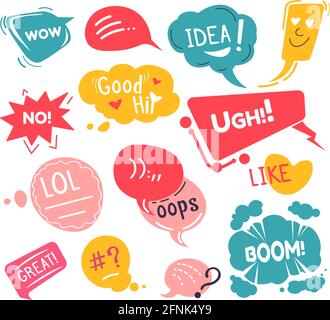 Stickers in social media, expression of emotions Stock Vector
