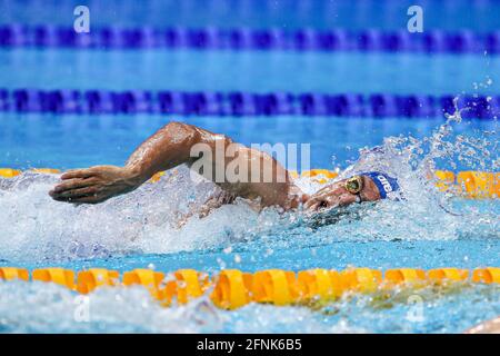 Budapest, Hungary. 17th May, 2021. BUDAPEST, HUNGARY - MAY 17: Gabriele Detti of Italy competing at the Men 400m Freestyle Preliminary during the LEN European Aquatics Championships Swimming at Duna Arena on May 17, 2021 in Budapest, Hungary (Photo by Marcel ter Bals/Orange Pictures) Credit: Orange Pics BV/Alamy Live News Credit: Orange Pics BV/Alamy Live News Stock Photo