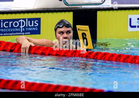 Budapest, Hungary. 17th May, 2021. BUDAPEST, HUNGARY - MAY 17: Maria Romanjuk of Estland competing at the Women 50m Freestyle Preliminary during the LEN European Aquatics Championships Swimming at Duna Arena on May 17, 2021 in Budapest, Hungary (Photo by Marcel ter Bals/Orange Pictures) Credit: Orange Pics BV/Alamy Live News Credit: Orange Pics BV/Alamy Live News Stock Photo