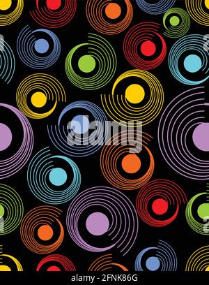 Modern abstract seamless background with rainbow patterns on the dark area Stock Vector