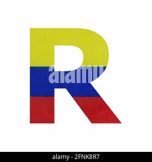 Alphabet letter Ñ - Colombia flag colors Stock Photo - Alamy